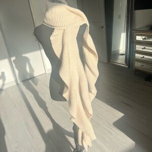 Anthropologie Ivory Knit Scarf